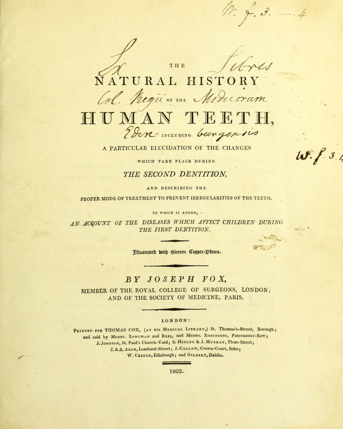 1803_Joseph Fox_Natural History of the Human Teeth