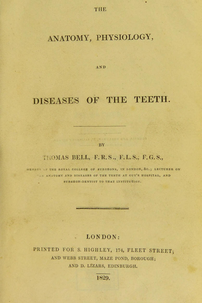 1829_Thomas Bell_The anatomy, physiology, and diseases of the teeth